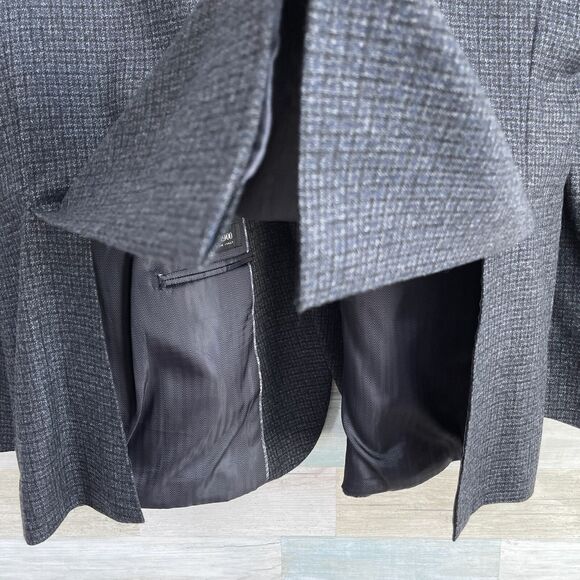 Jos A Bank Reserve Tollegno 1900 Sport Coat Gray Micro Windowpane Tweed Mens 46L - Picture 7 of 10